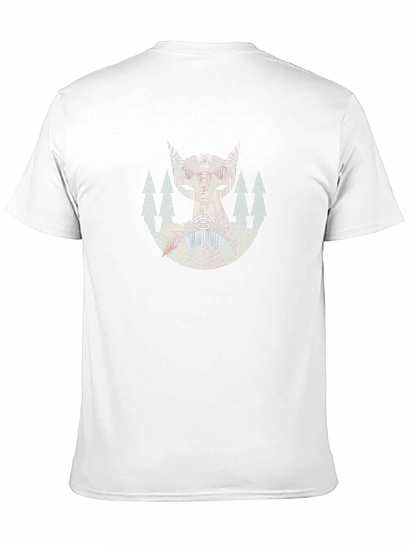 Geometric Cat Graphic Black T-Shirt