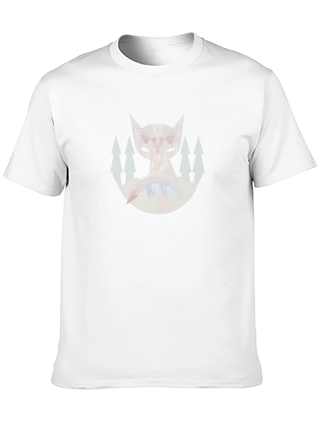 Geometric Cat Graphic Black T-Shirt