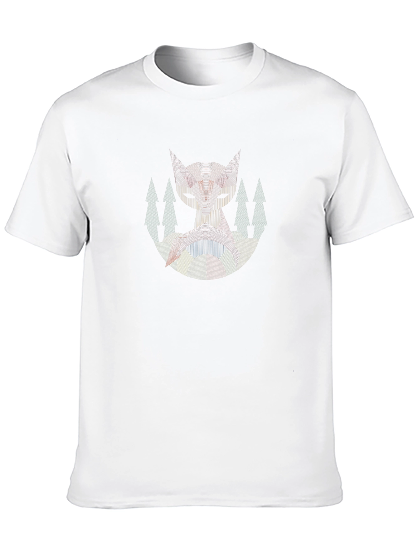 Geometric Cat Graphic Black T-Shirt