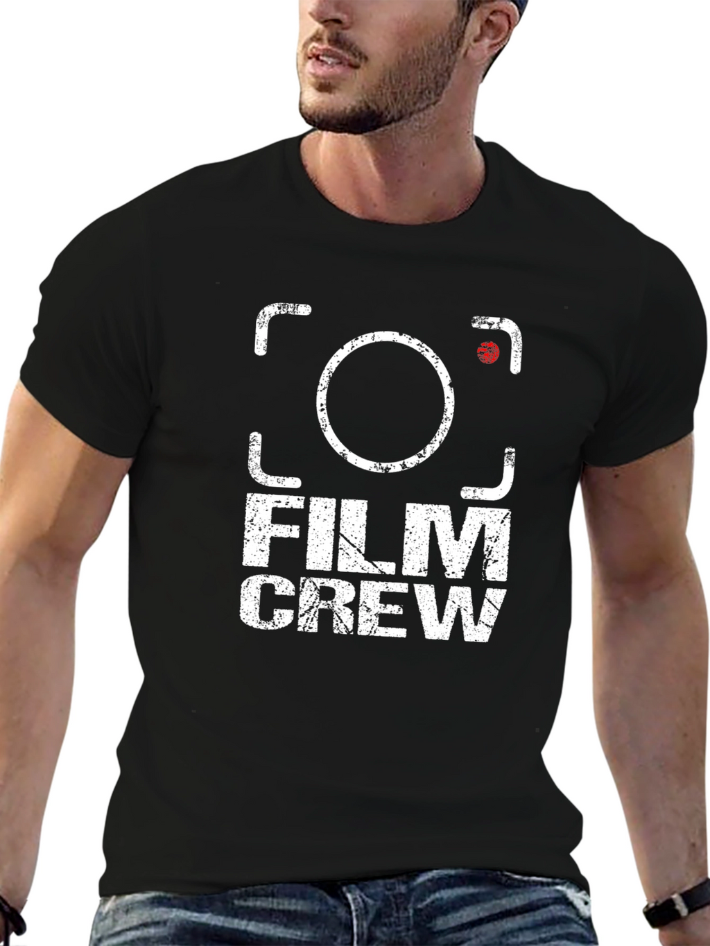 Film Crew Graphic Print Black T-Shirt