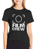 Film Crew Graphic Print Black T-Shirt