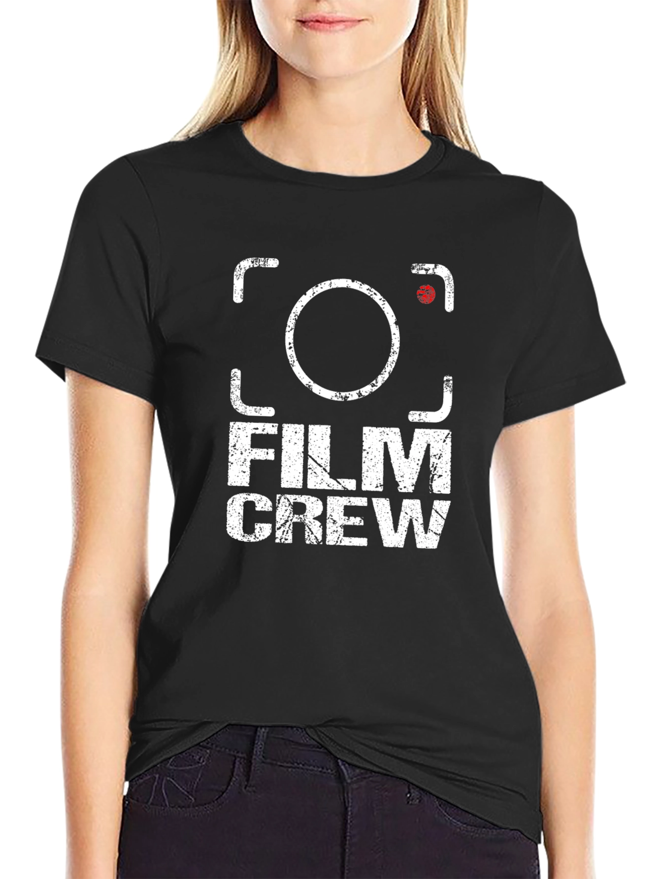 Film Crew Graphic Print Black T-Shirt