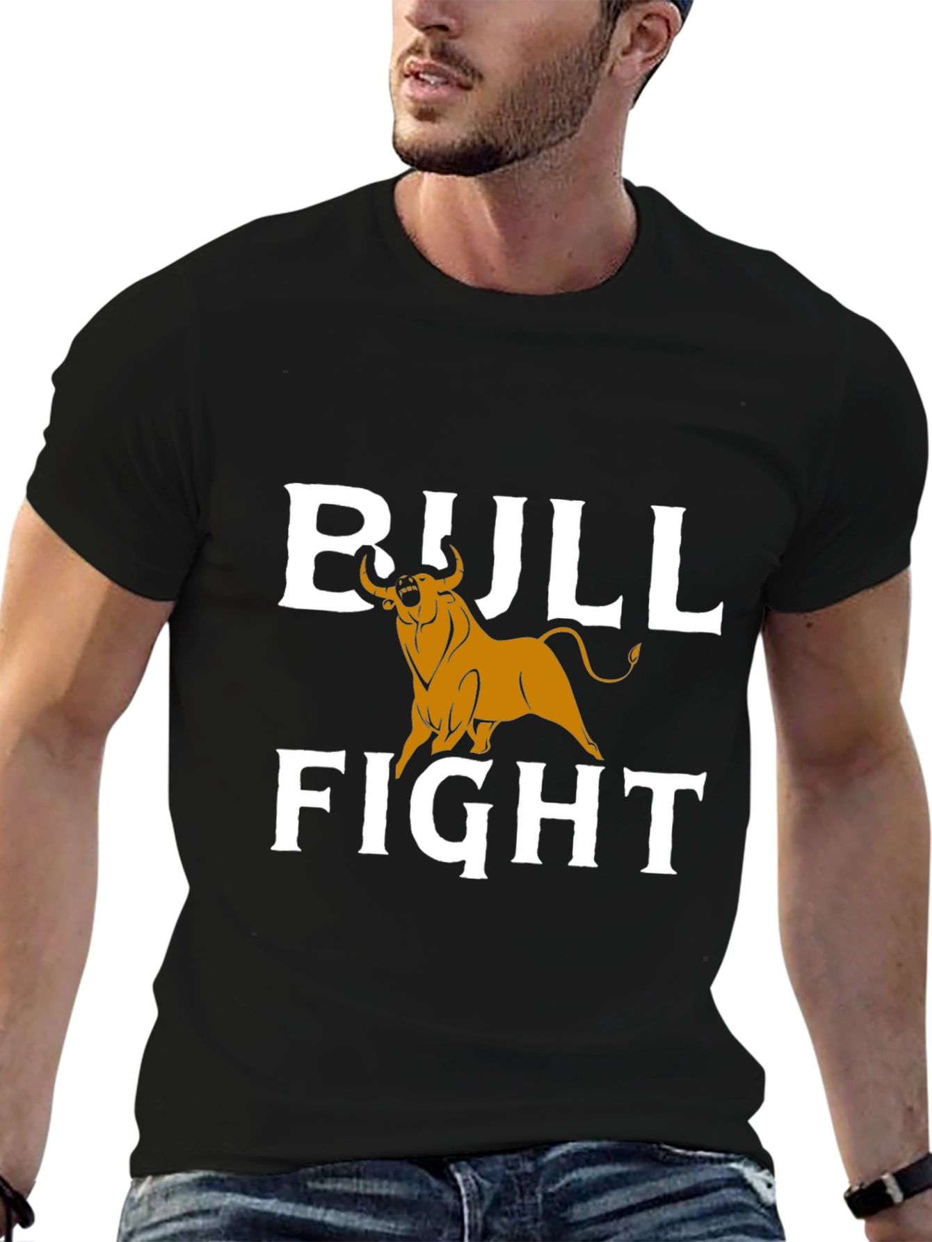 Bull Fight Graphic T-Shirt - Black