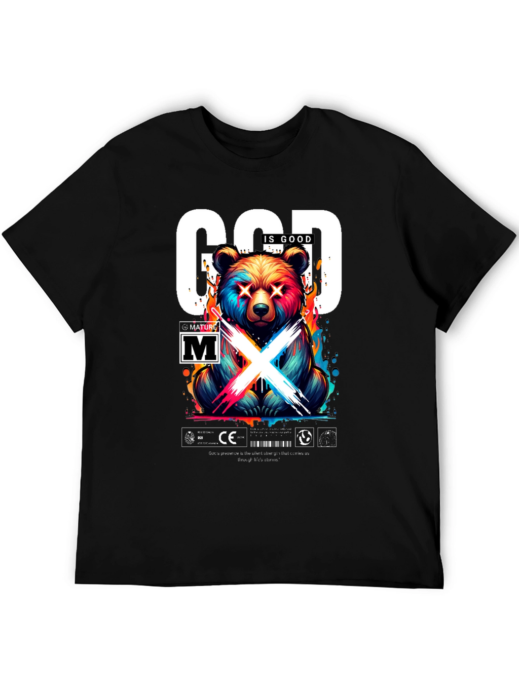 God Is Good Bear Graphic Tee - Trendy Streetwear