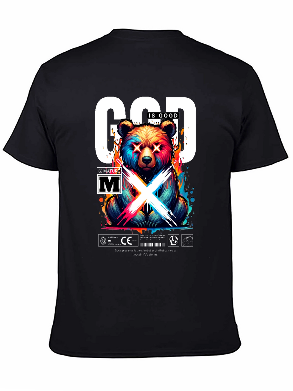 God Is Good Bear Graphic Tee - Trendy Streetwear
