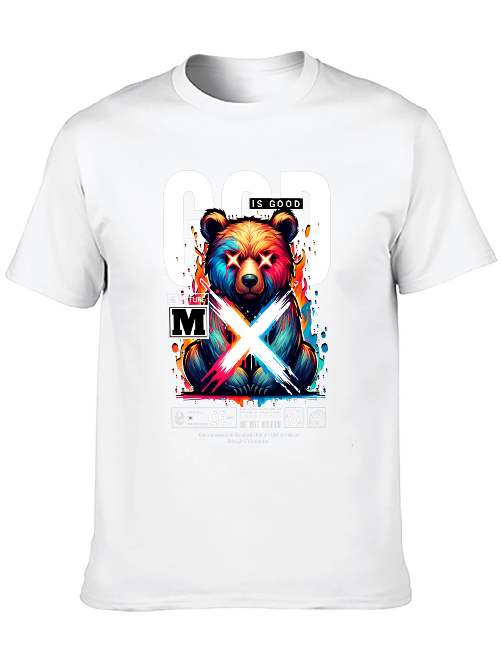 God Is Good Bear Graphic Tee - Trendy Streetwear