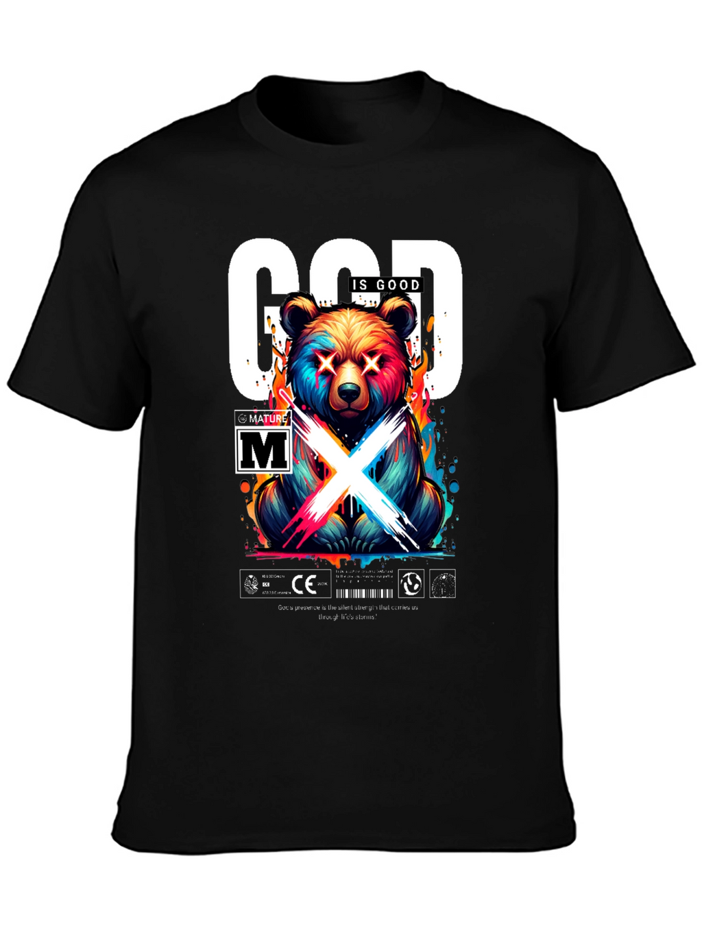 God Is Good Bear Graphic Tee - Trendy Streetwear
