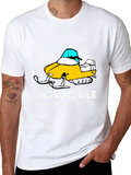 Snowmobile Graphic T-Shirt - Black Cotton Tee