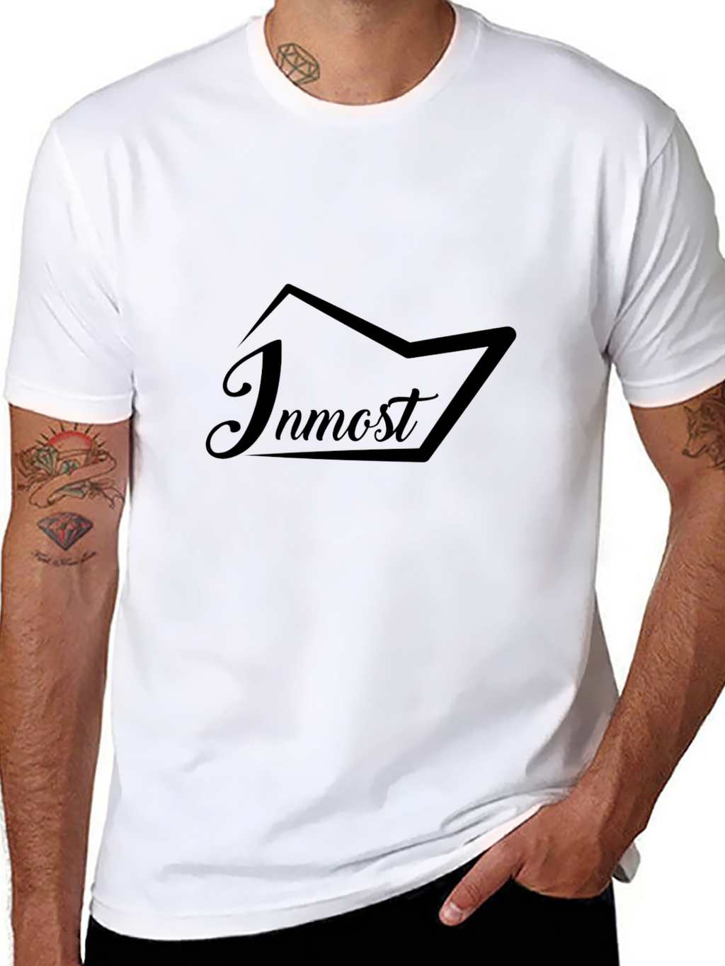 Inmost Black Graphic Tee - Stylish Comfort