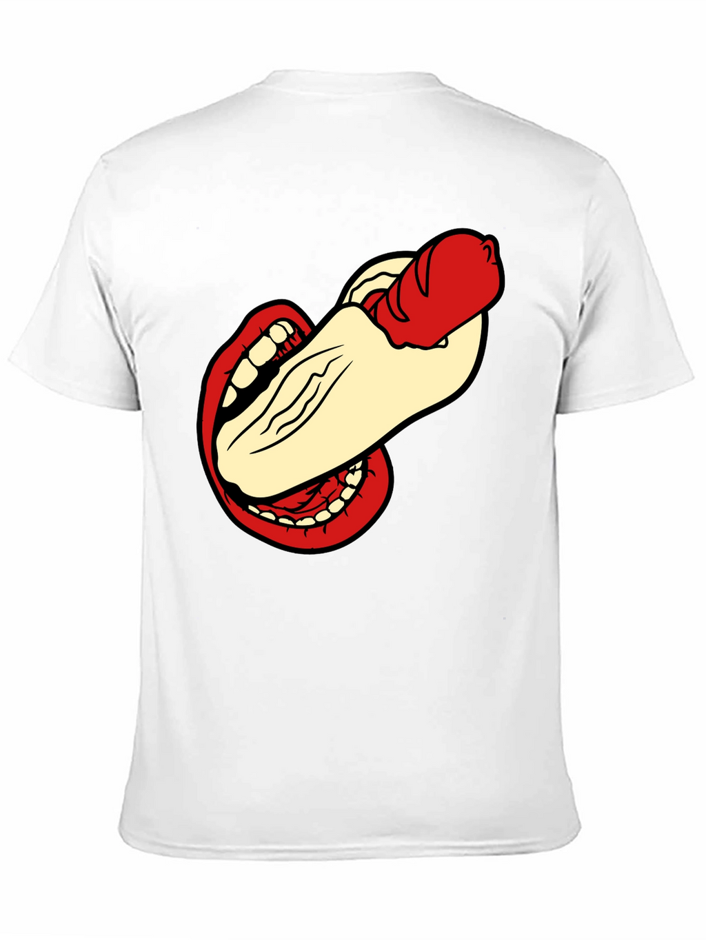 Humorous Hot Dog Bite Black T-Shirt