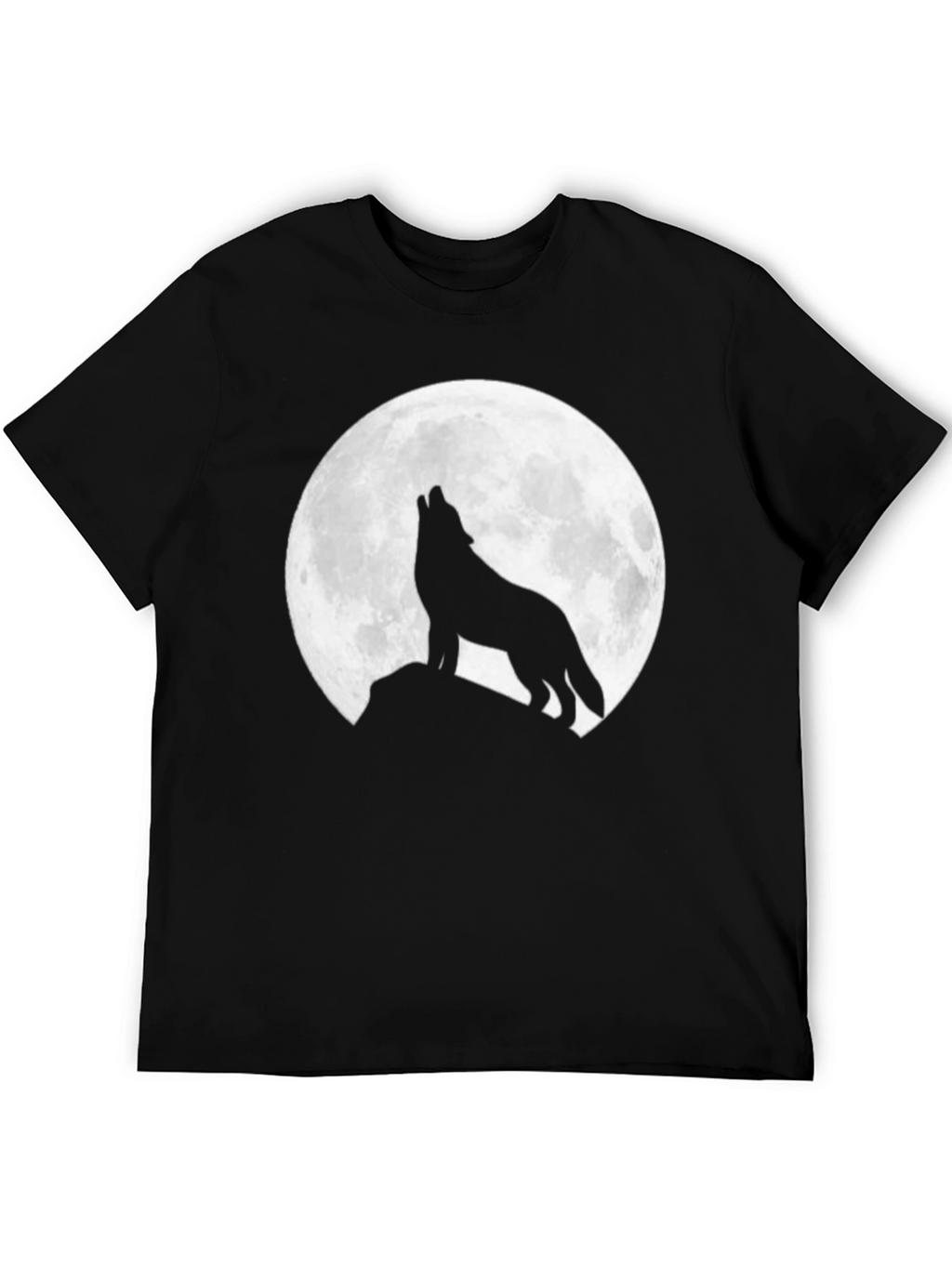 Wolf Moon Graphic Tee - Black Crew Neck T-Shirt