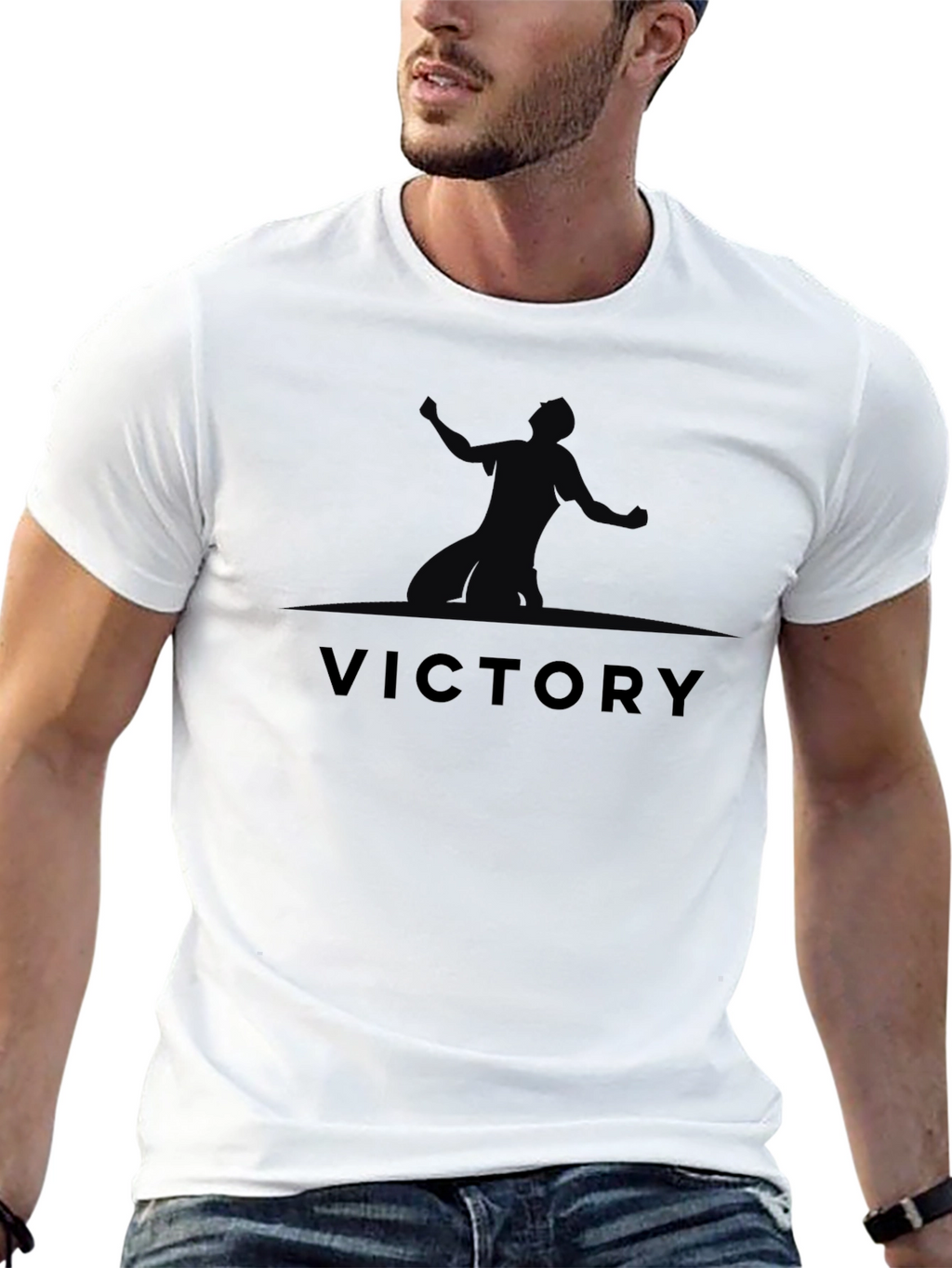 Victory Graphic Print Crew Neck Tee