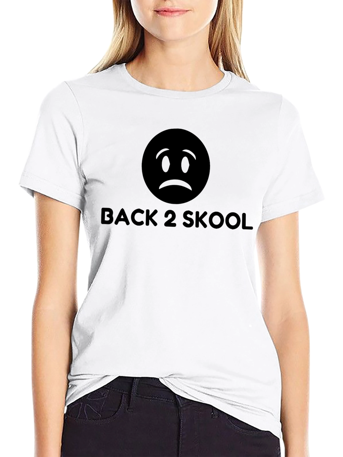 Back 2 Skool Graphic T-Shirt - Sad Emoji