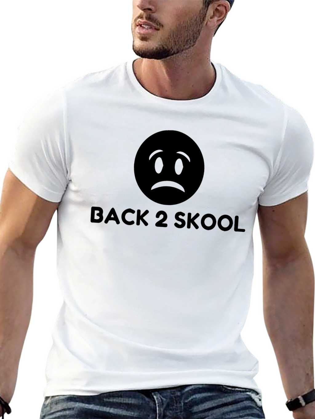Back 2 Skool Graphic T-Shirt - Sad Emoji