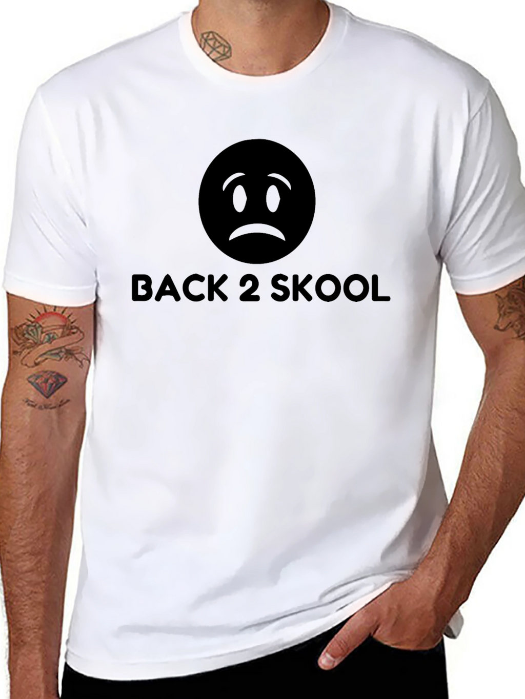 Back 2 Skool Graphic T-Shirt - Sad Emoji