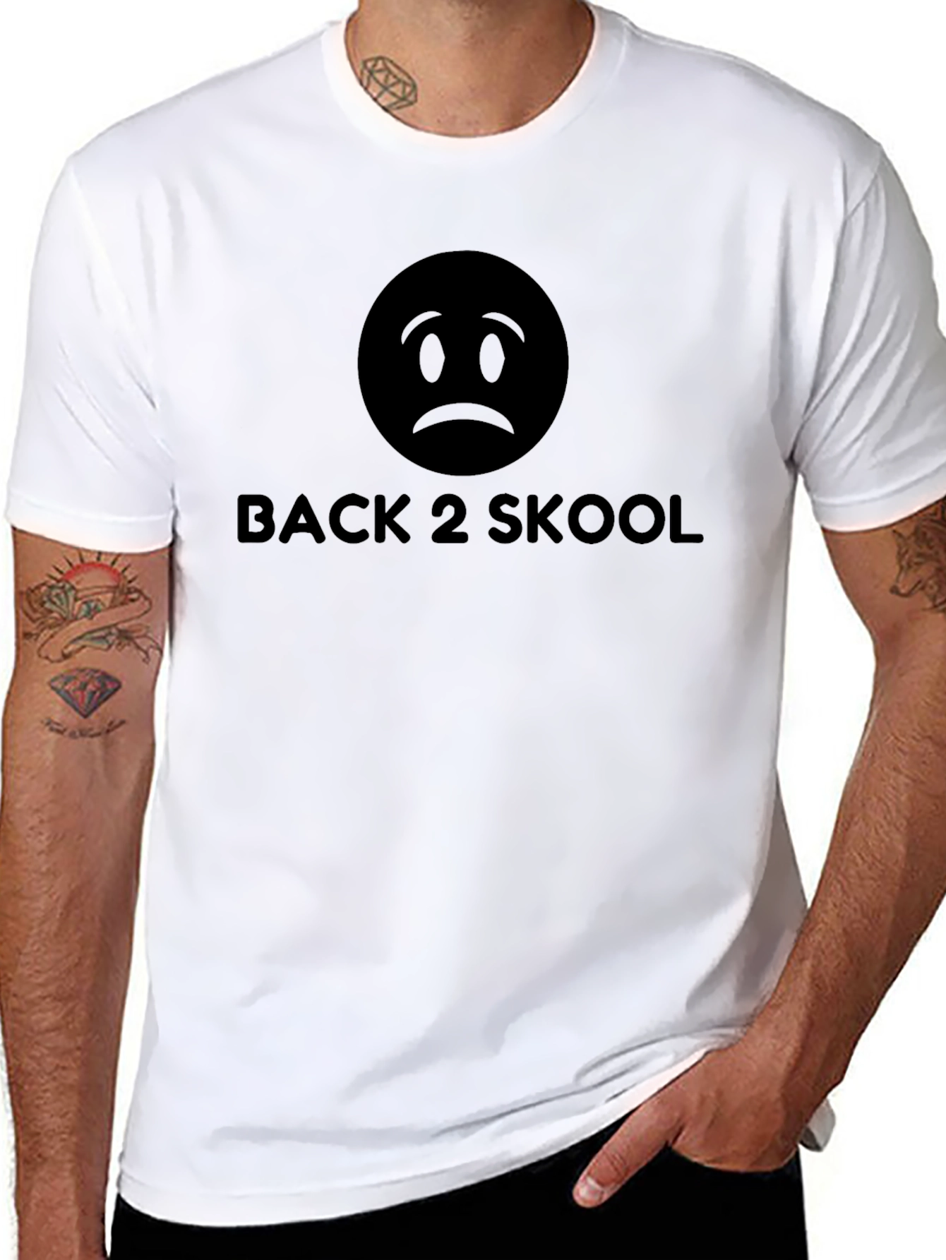 Back 2 Skool Graphic T-Shirt - Sad Emoji