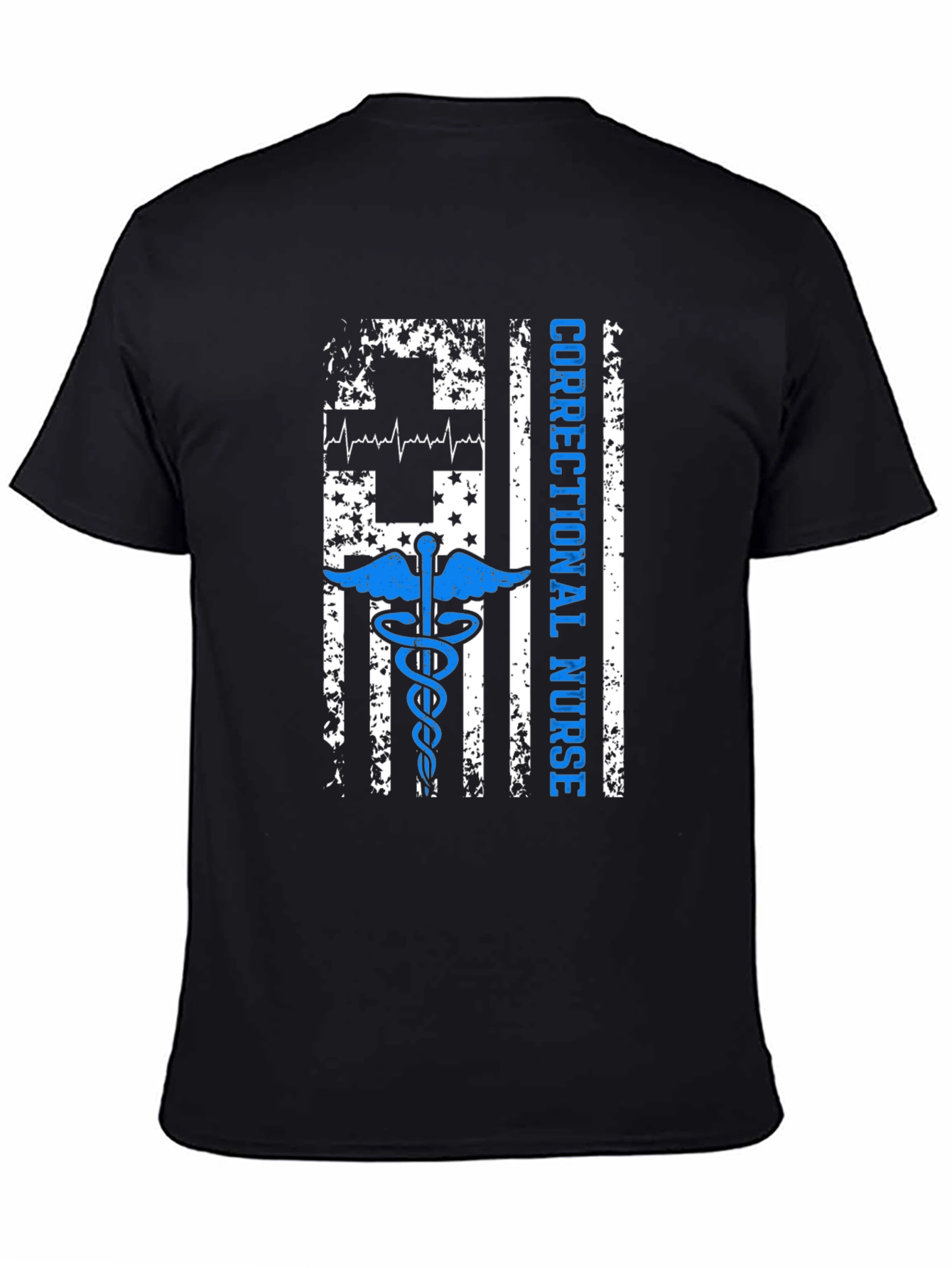 Correctional Nurse American Flag Graphic T-Shirt