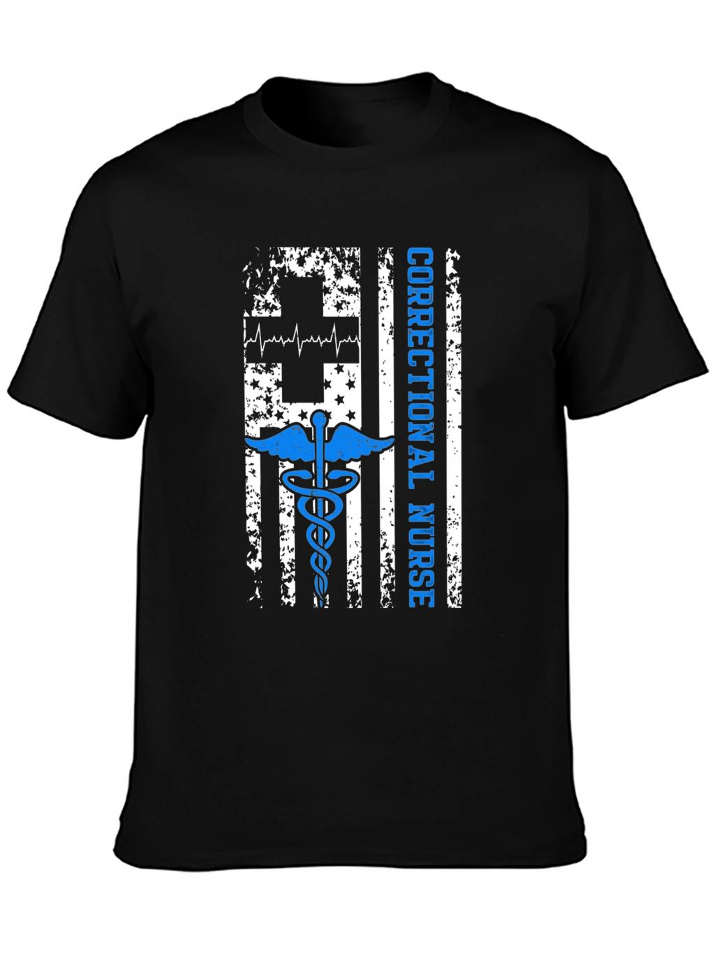 Correctional Nurse American Flag Graphic T-Shirt