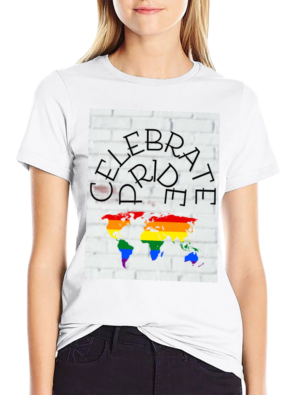 Celebrate Pride Rainbow World Map T-Shirt