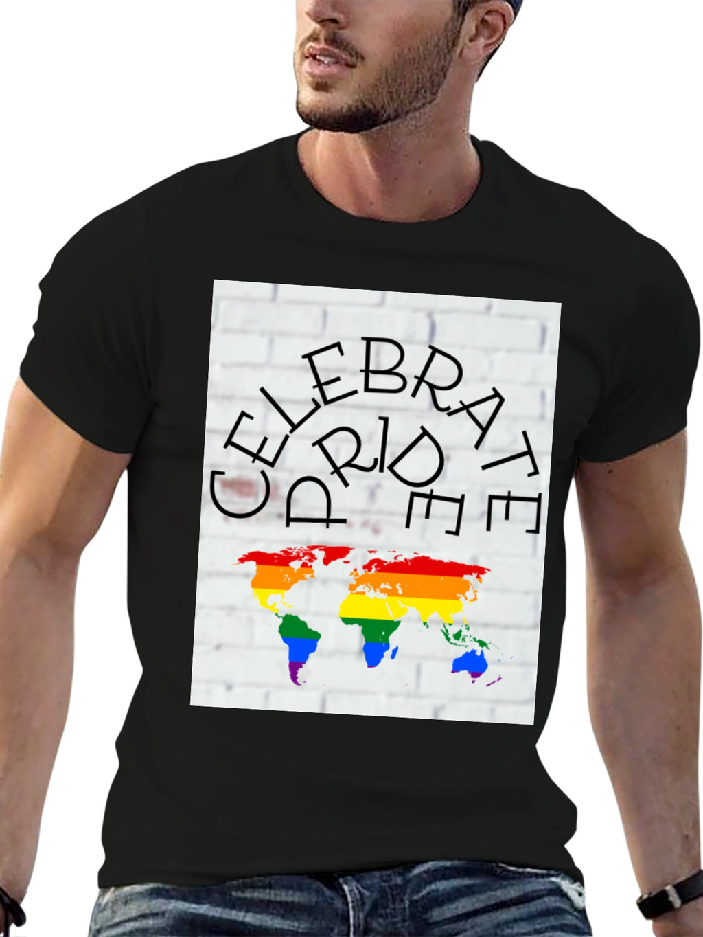 Celebrate Pride Rainbow World Map T-Shirt