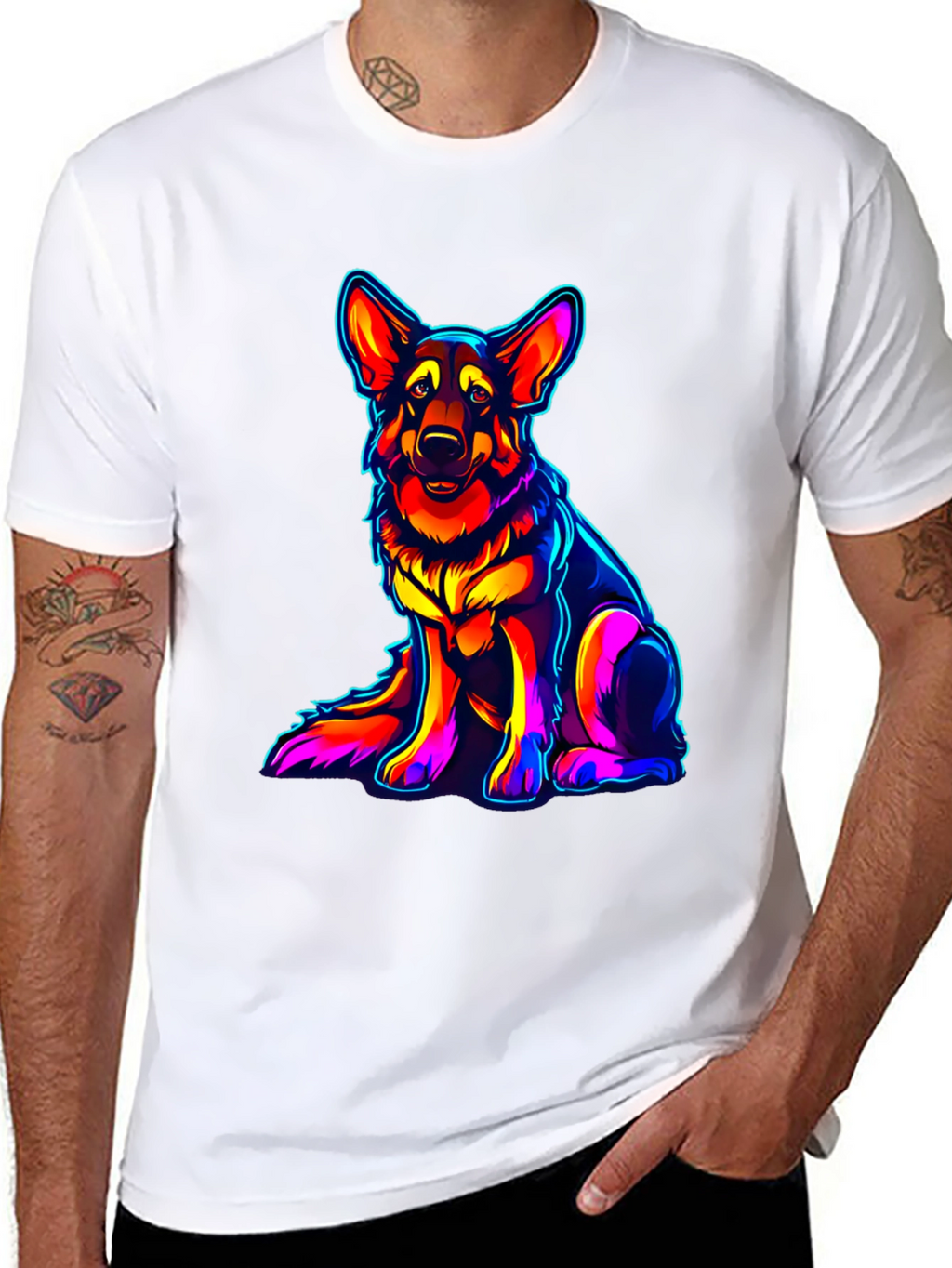 Neon German Shepherd Graphic Tee