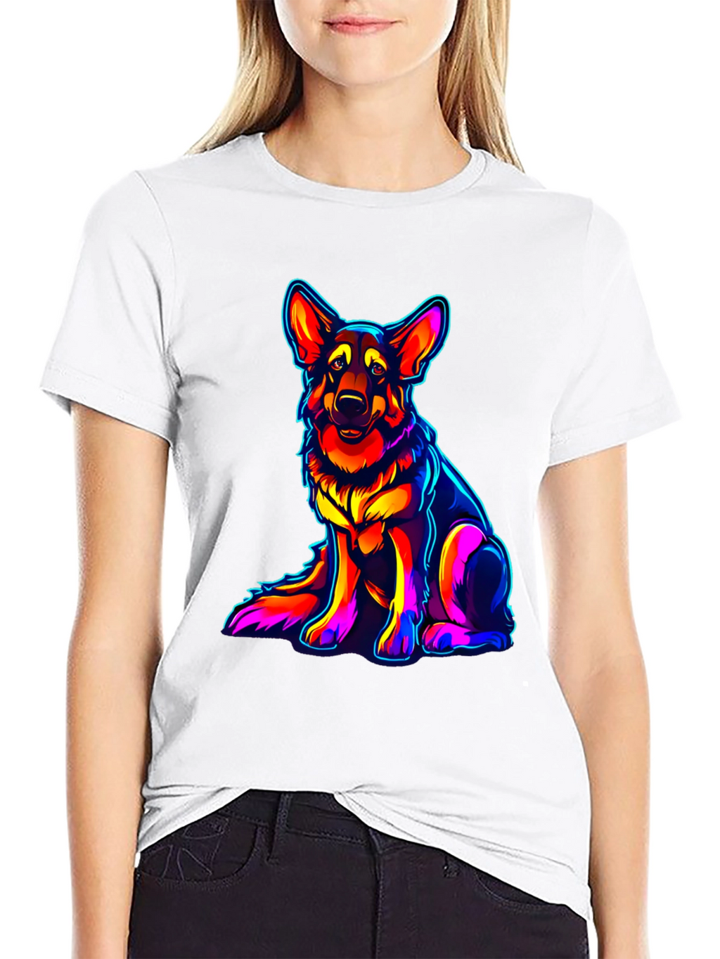 Neon German Shepherd Graphic Tee