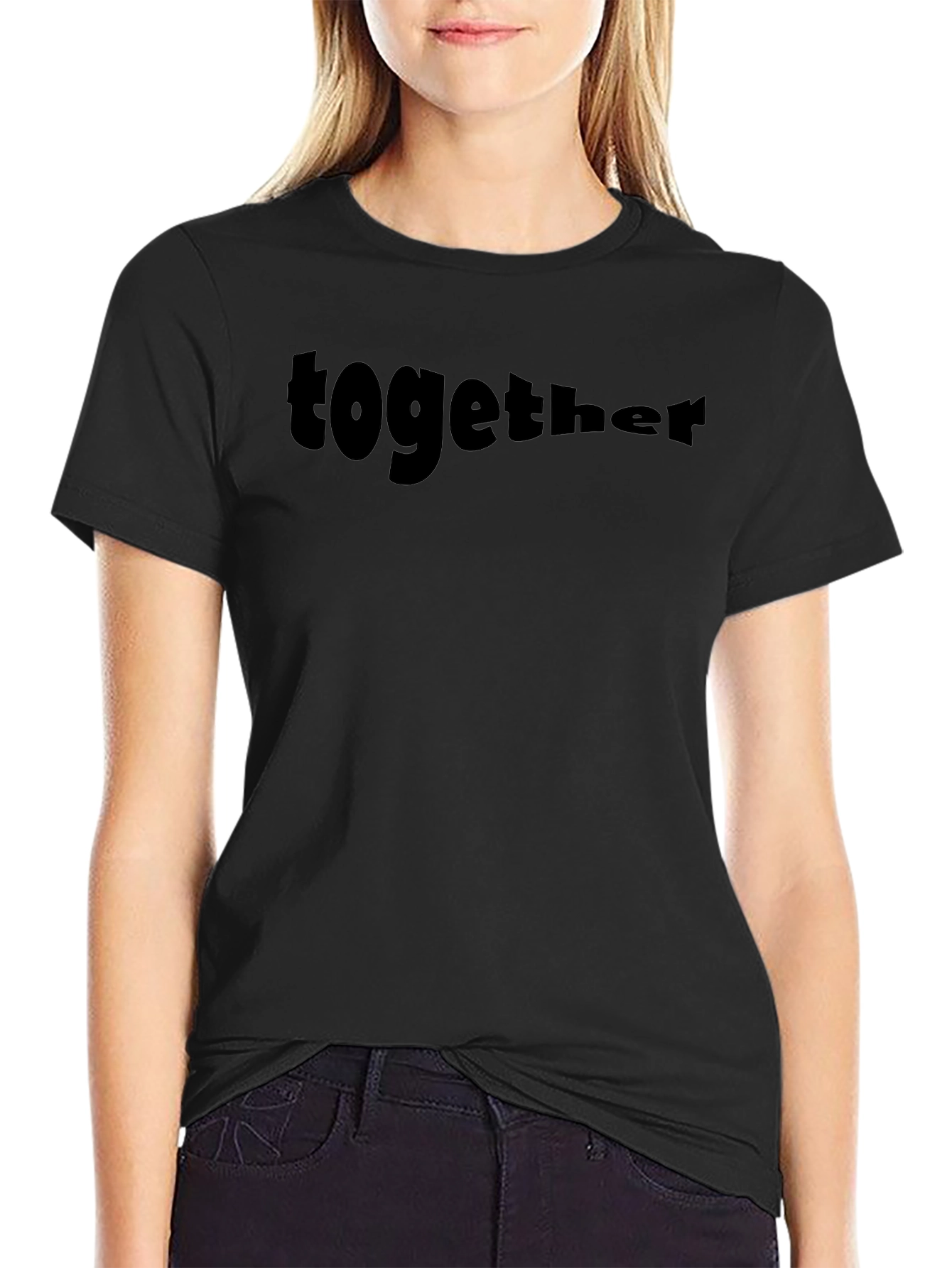 Together Black Graphic Tee - Casual Style