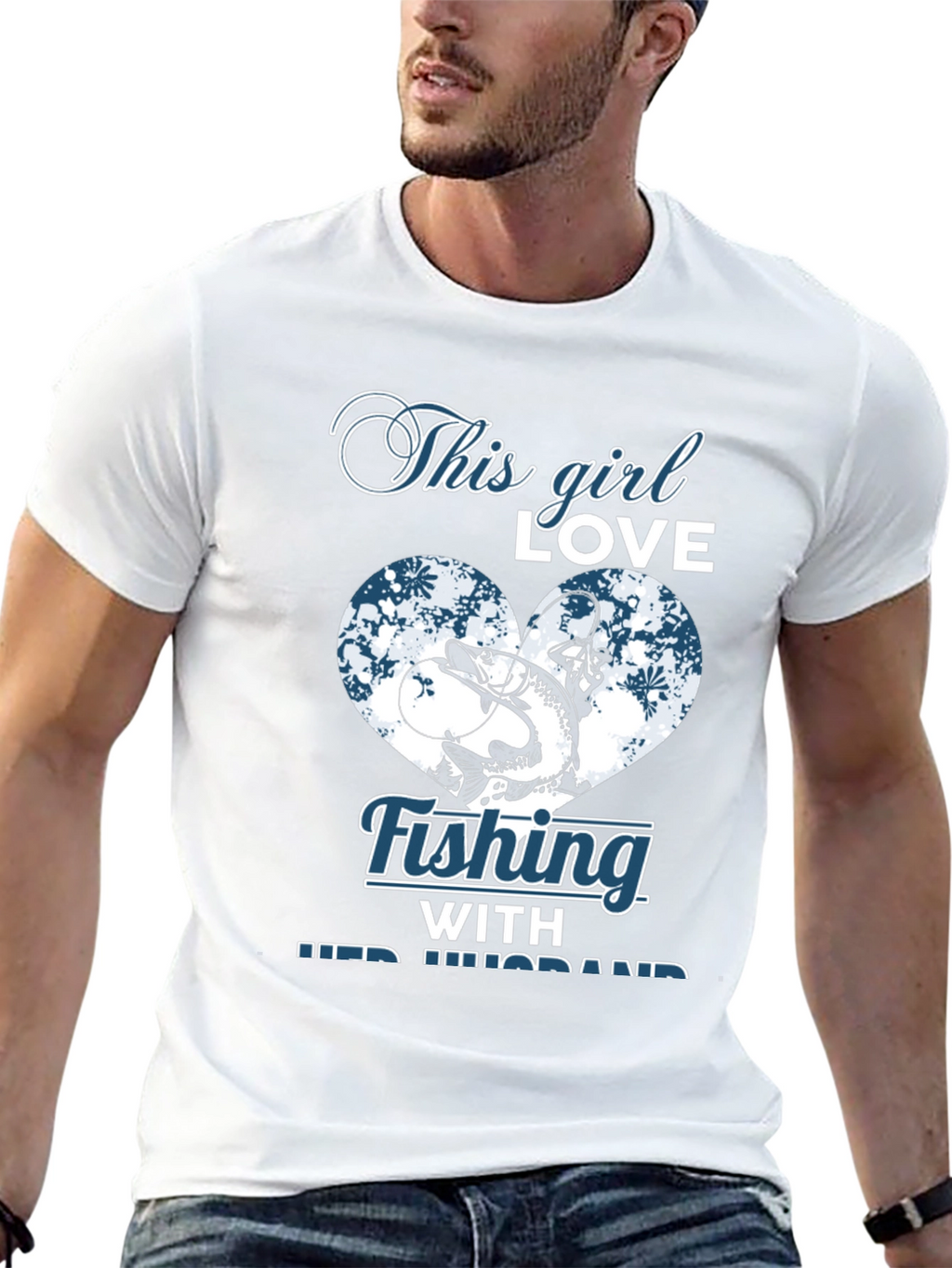 Fishing Girl T-Shirt - Love Fishing With Her Husband