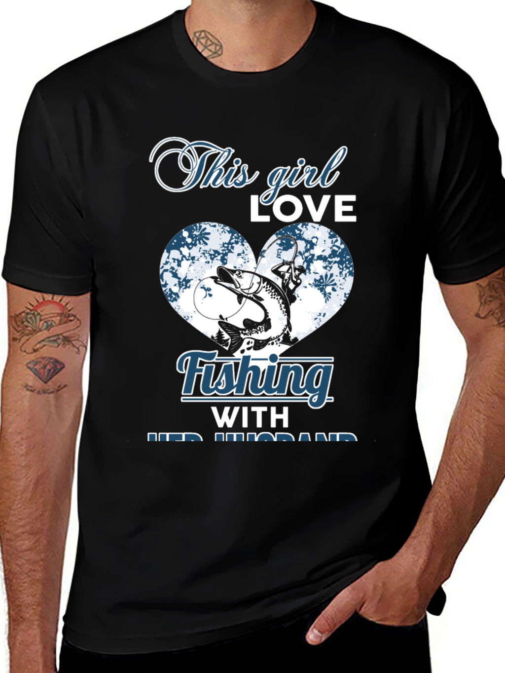 Fishing Girl T-Shirt - Love Fishing With Her Husband