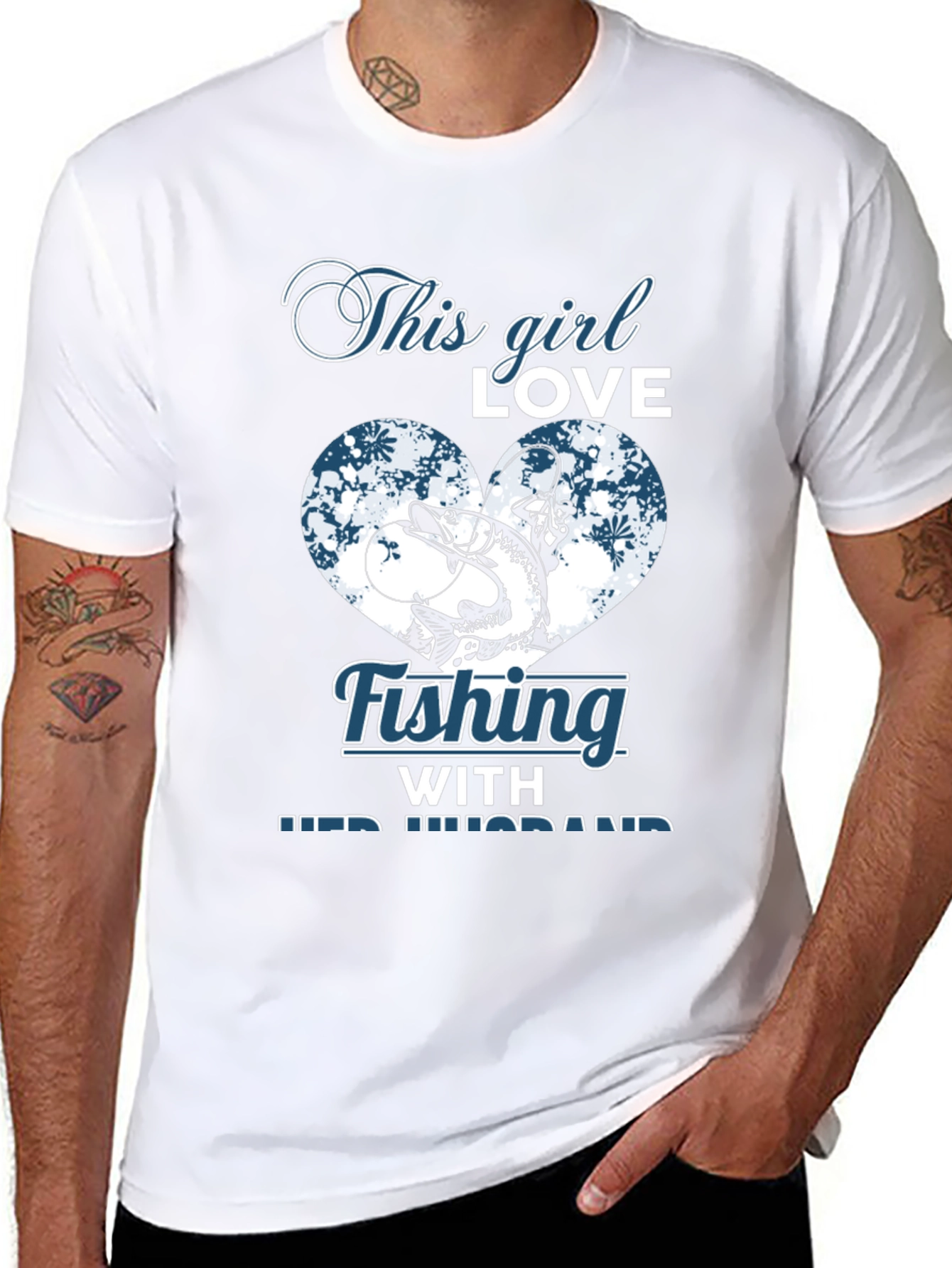 Fishing Girl T-Shirt - Love Fishing With Her Husband