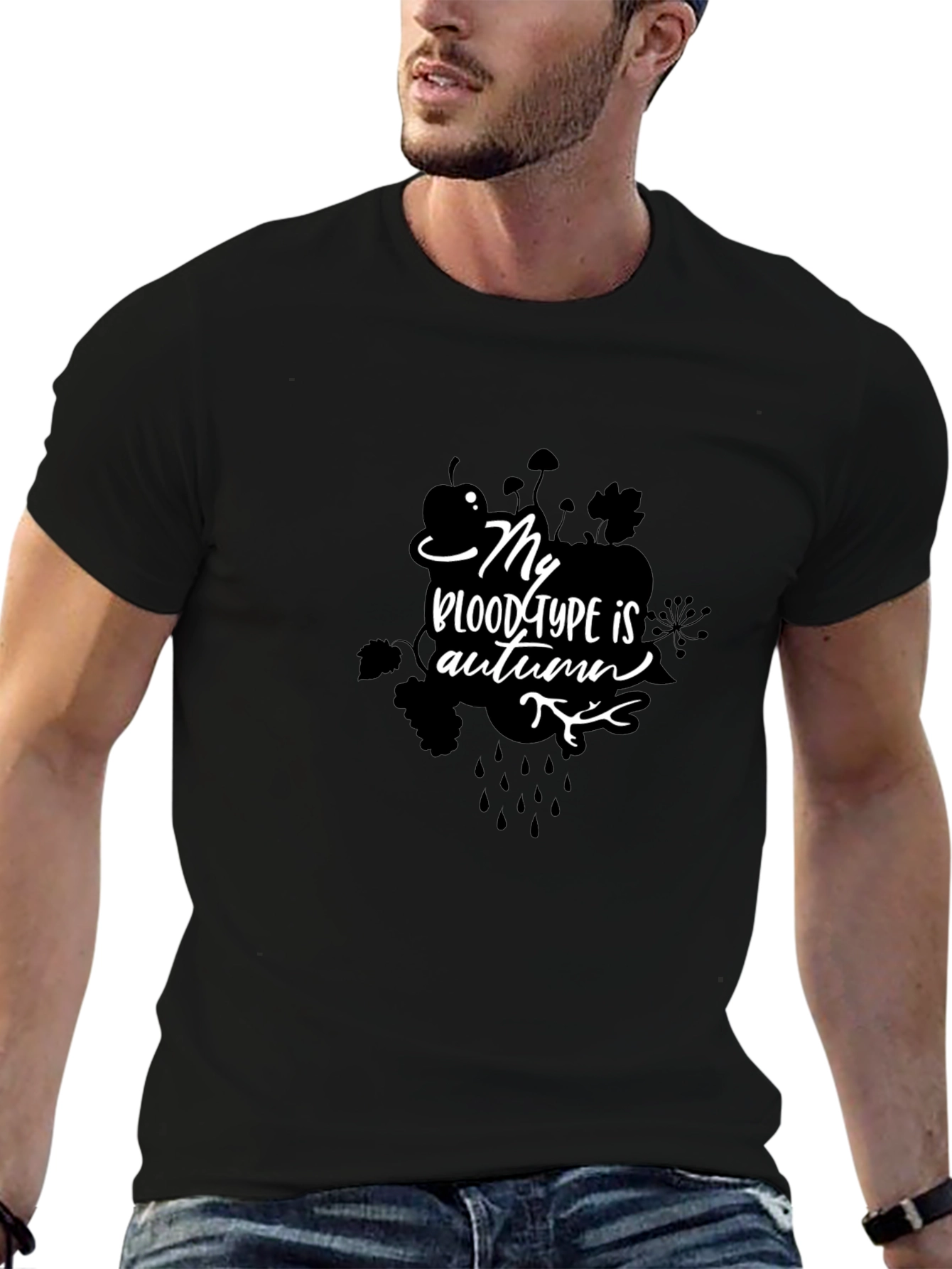 Autumn Blood Type Graphic Tee - Stylish Fall T-Shirt