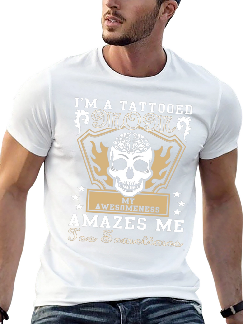 Tattooed Mom Graphic Tee - Skull & Awesomeness Design