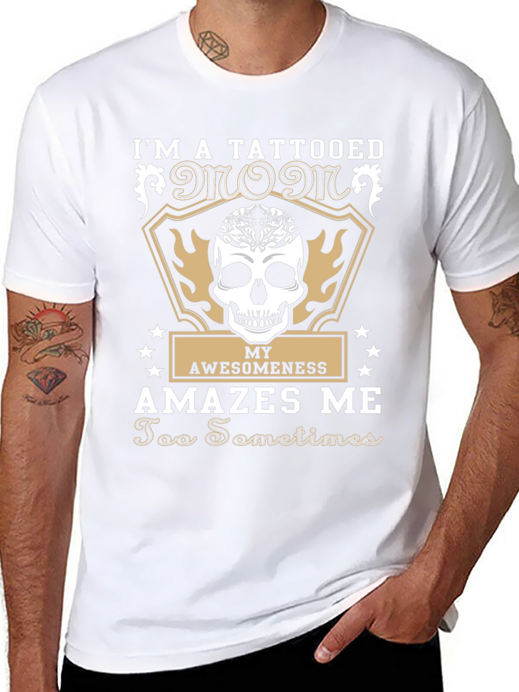 Tattooed Mom Graphic Tee - Skull & Awesomeness Design
