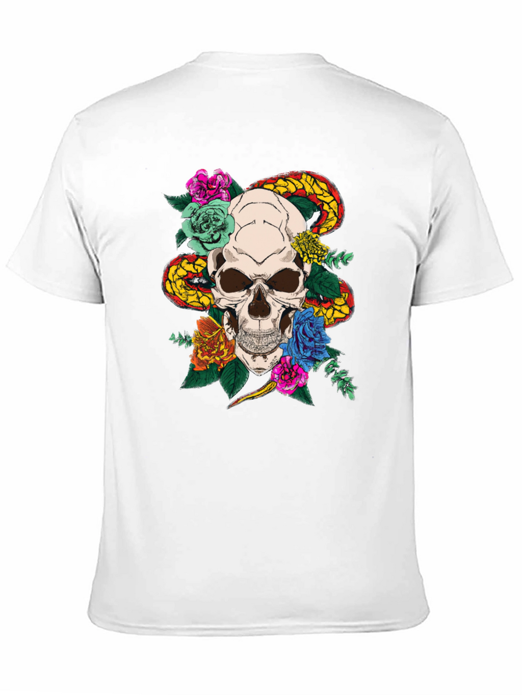 Skull & Snake Graphic T-Shirt - Edgy Style