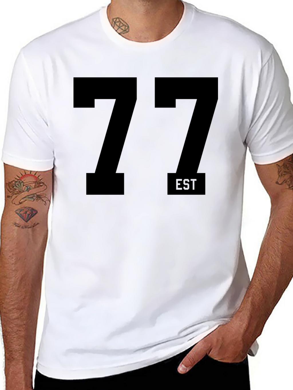 EST 77 Black Graphic Tee