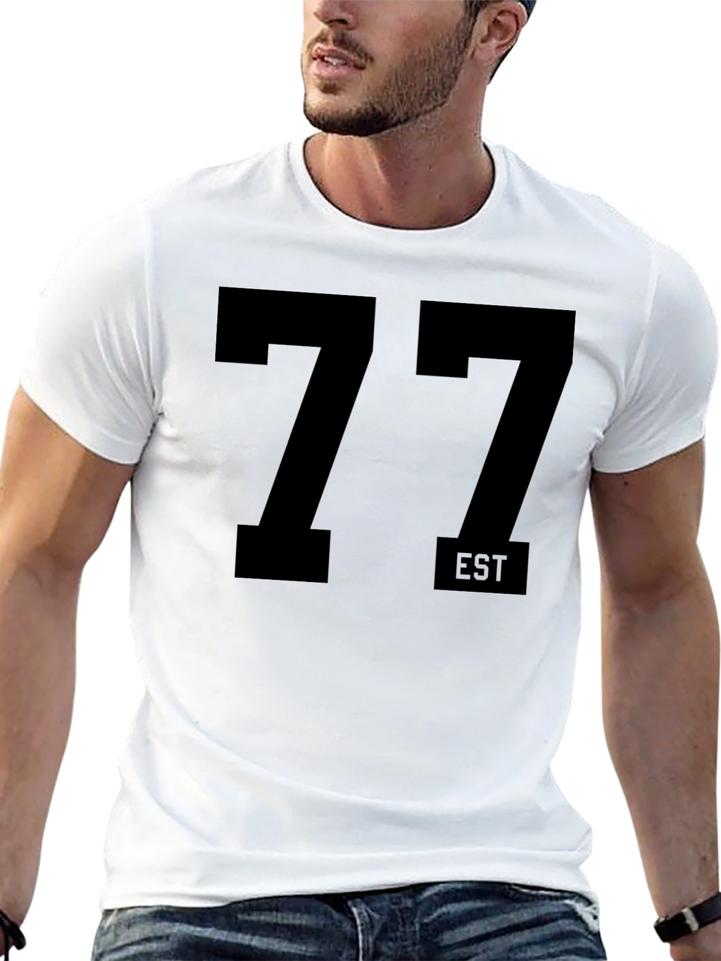 EST 77 Black Graphic Tee