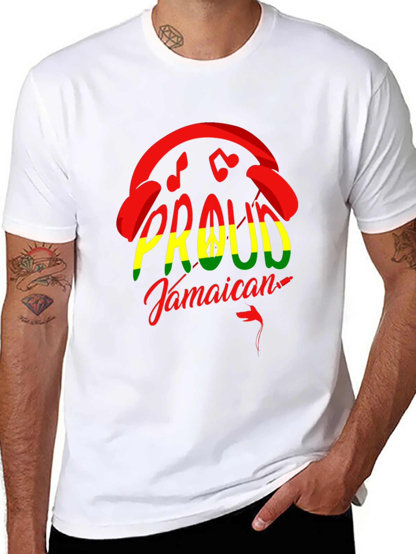 Proud Jamaican T-Shirt - Rasta Colors Music Lover Tee