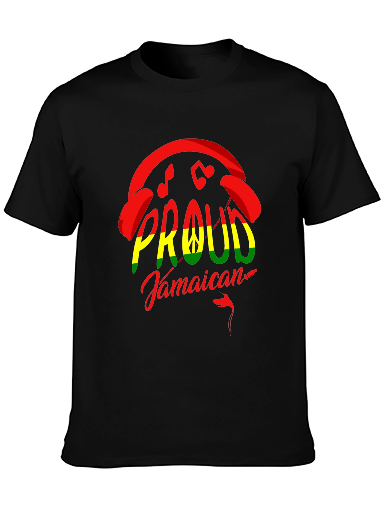Proud Jamaican T-Shirt - Rasta Colors Music Lover Tee