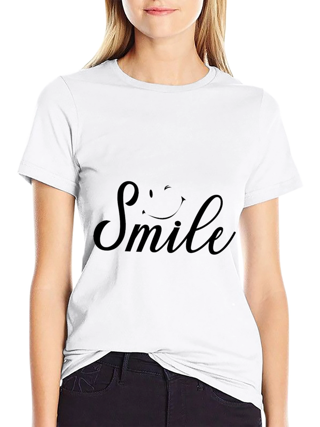 Smile Graphic Print Crew Neck T-Shirt