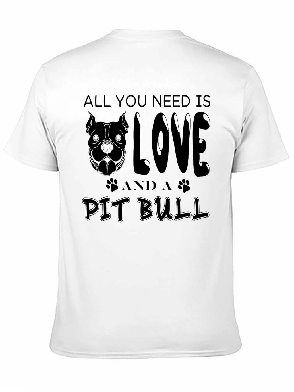 Love and a Pit Bull T-Shirt - Black