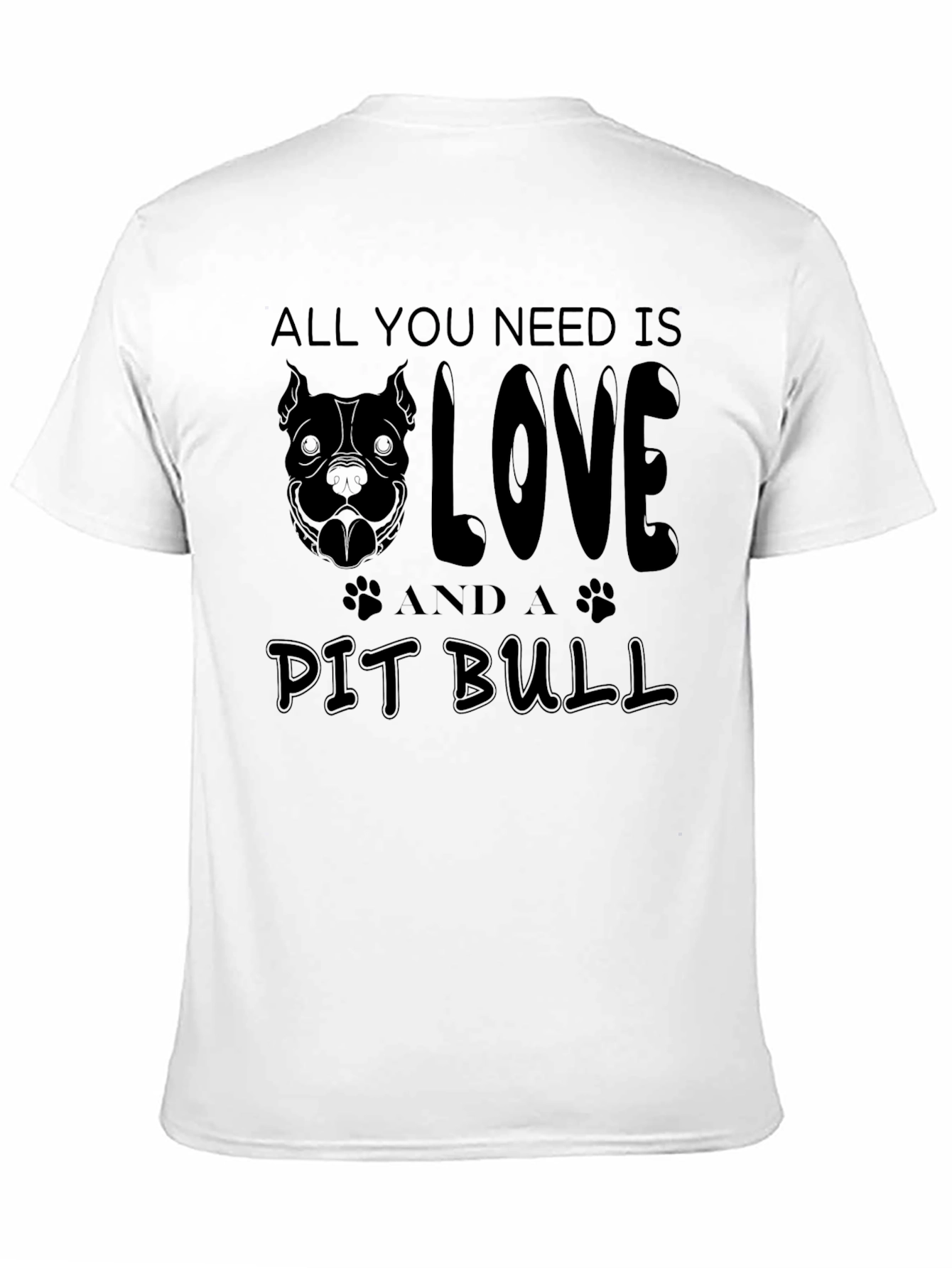 Love and a Pit Bull T-Shirt - Black