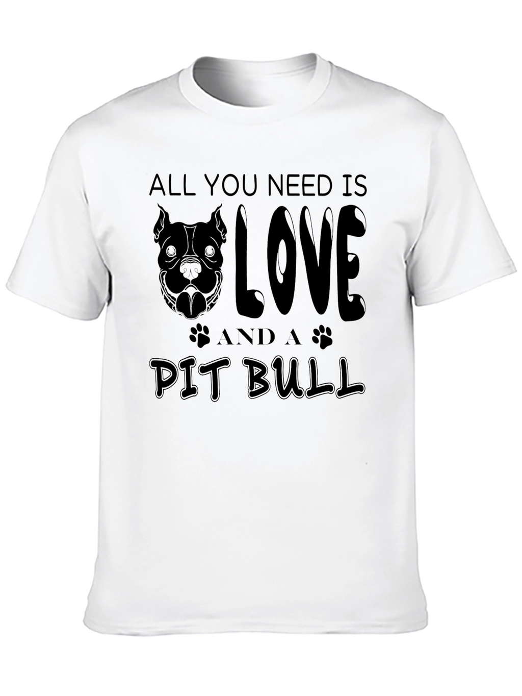 Love and a Pit Bull T-Shirt - Black