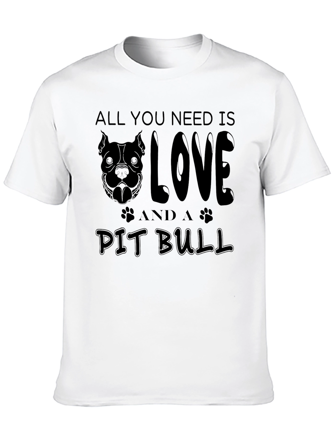 Love and a Pit Bull T-Shirt - Black