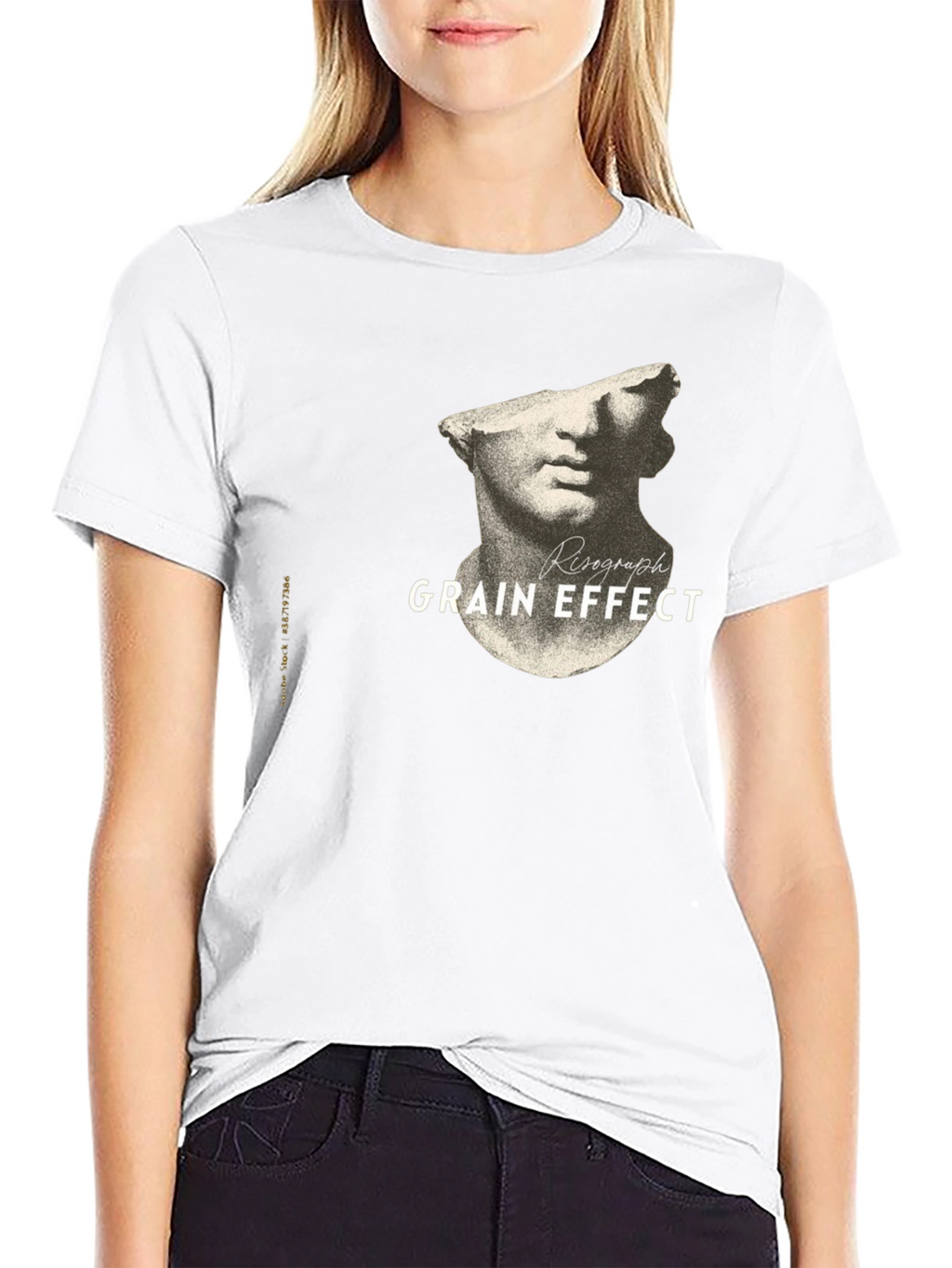 Risograph Grain Effect Black T-Shirt