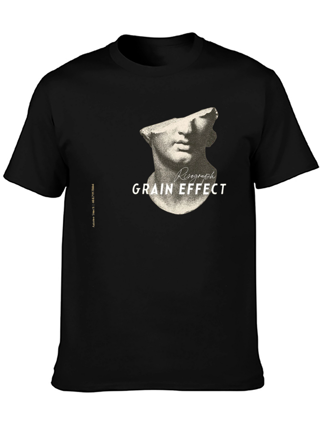 Risograph Grain Effect Black T-Shirt