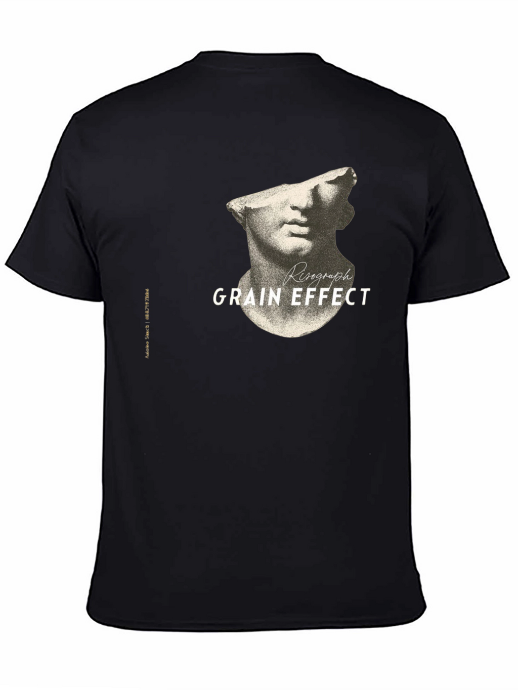 Risograph Grain Effect Black T-Shirt
