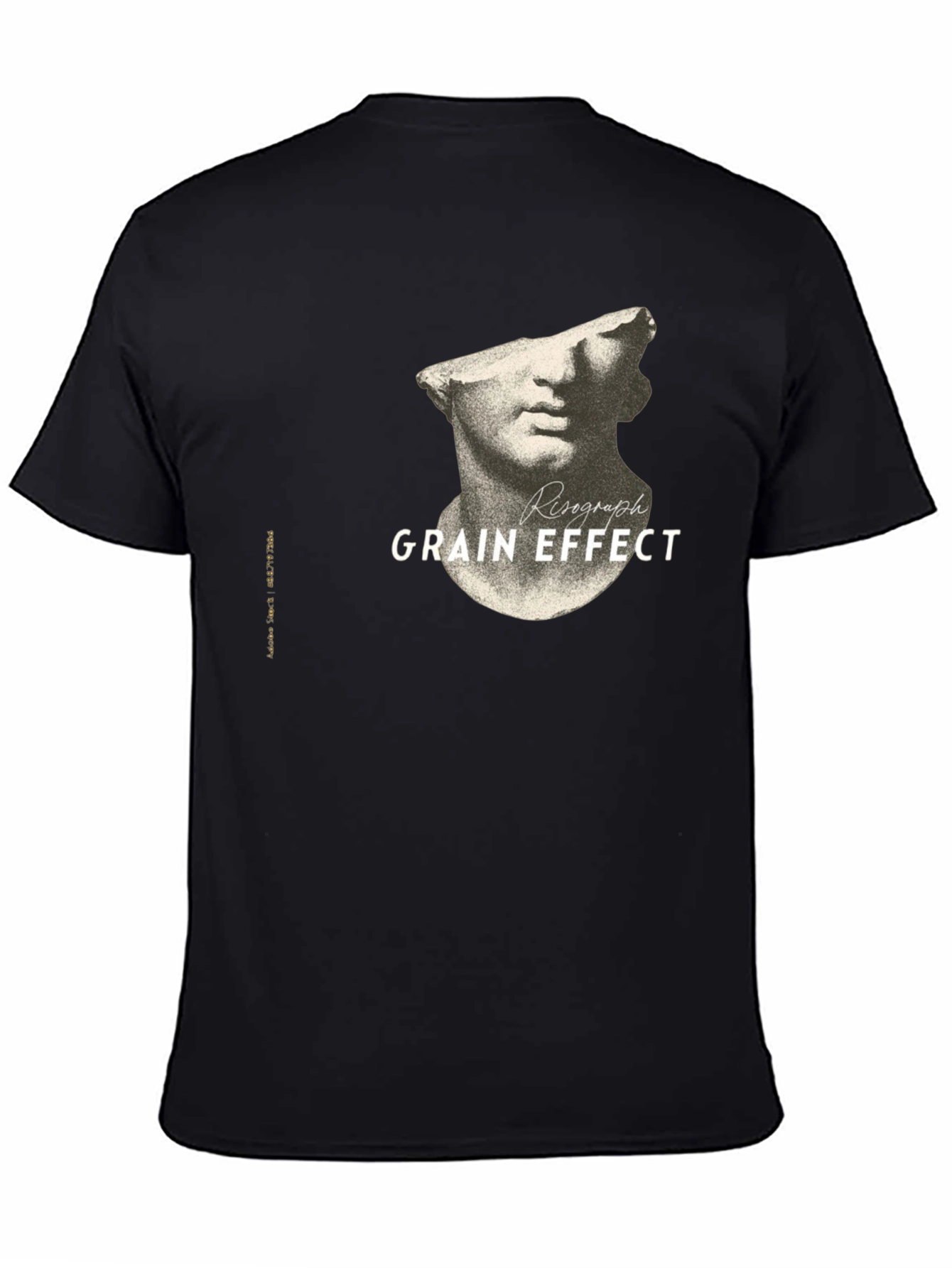 Risograph Grain Effect Black T-Shirt