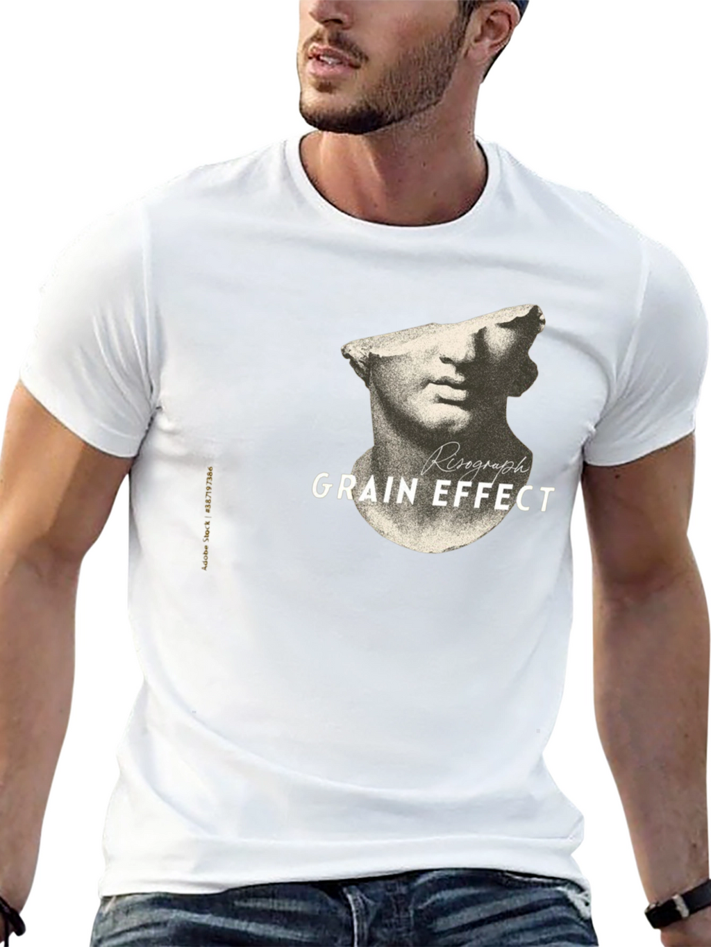 Risograph Grain Effect Black T-Shirt