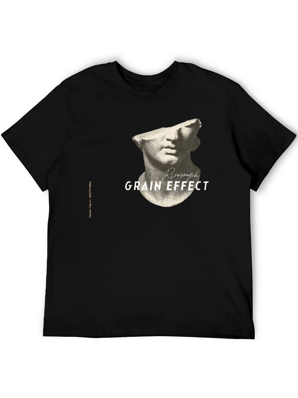 Risograph Grain Effect Black T-Shirt