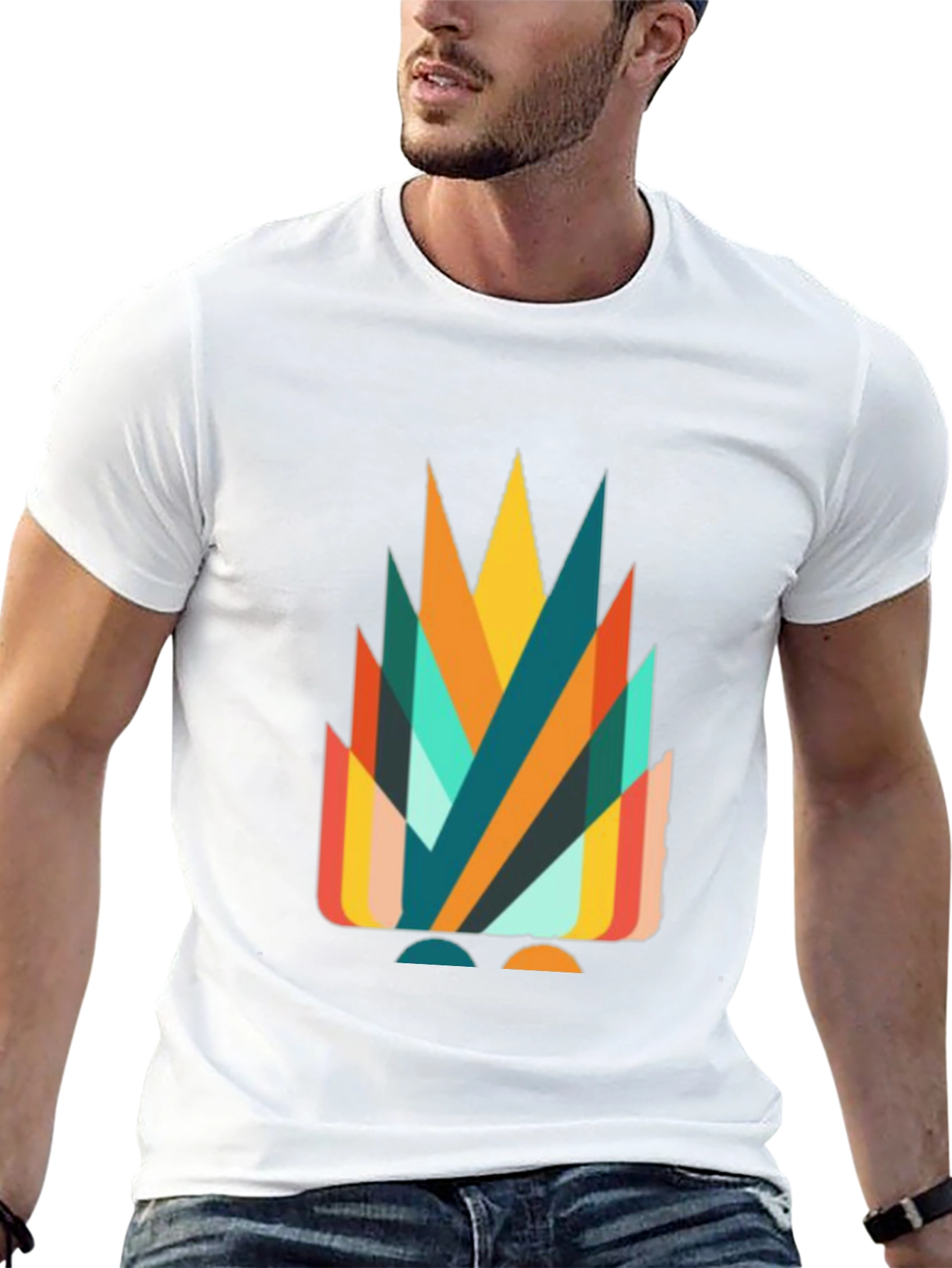 Geometric Abstract Graphic Tee - Stylish Casual Wear